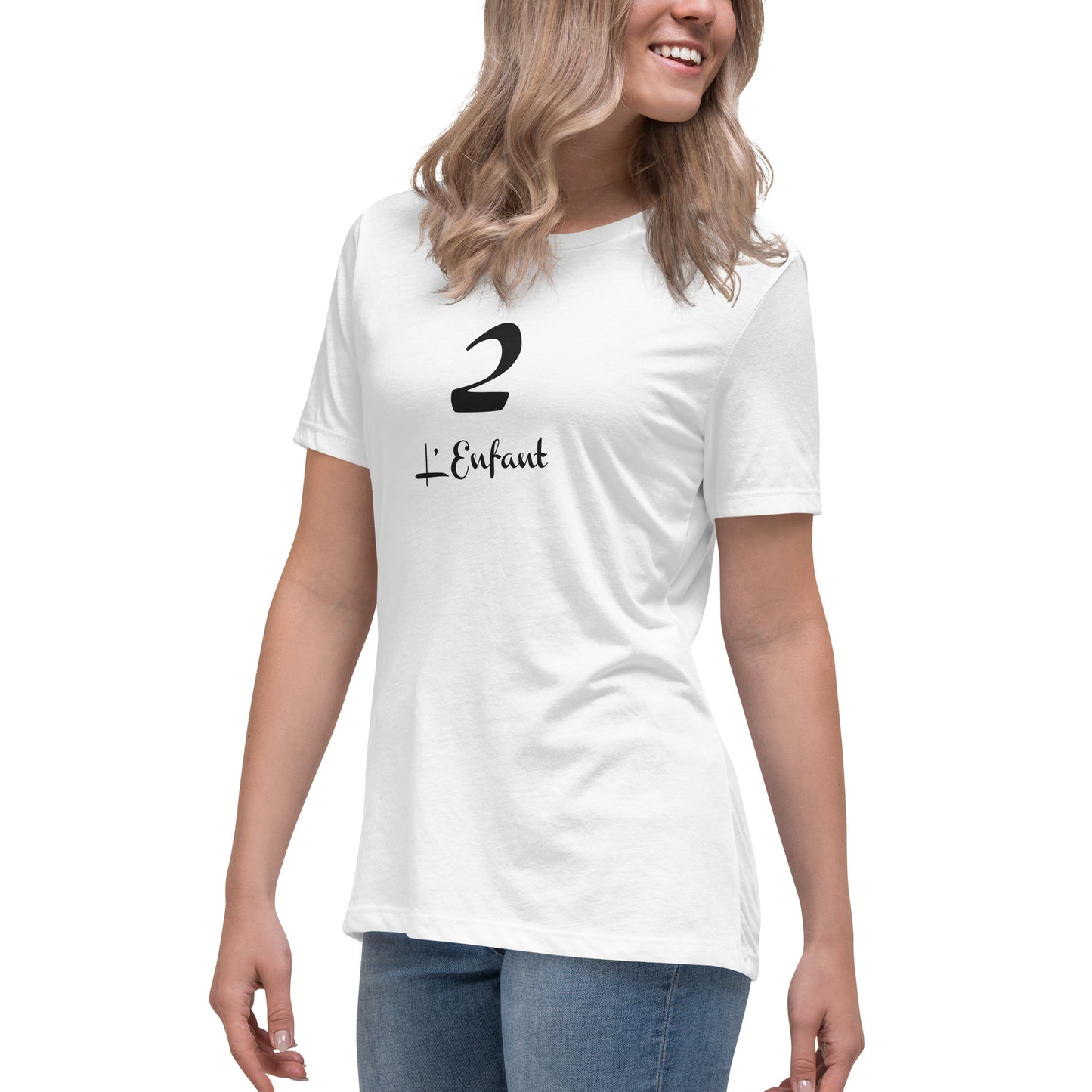 2 l'Enfant T-shirt Blanc Décontracté pour Femme FR