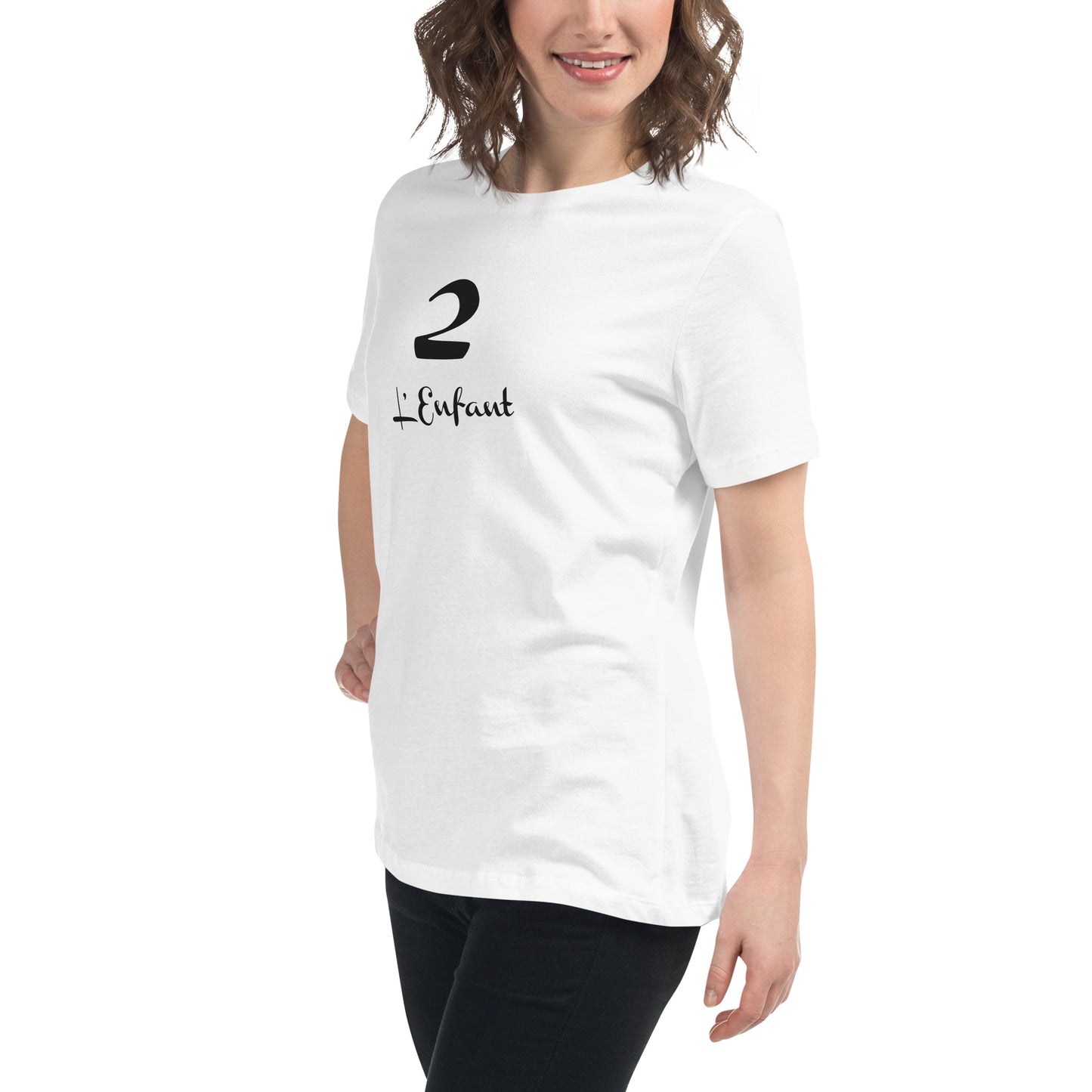 2 l'Enfant T-shirt Blanc Décontracté pour Femme FR