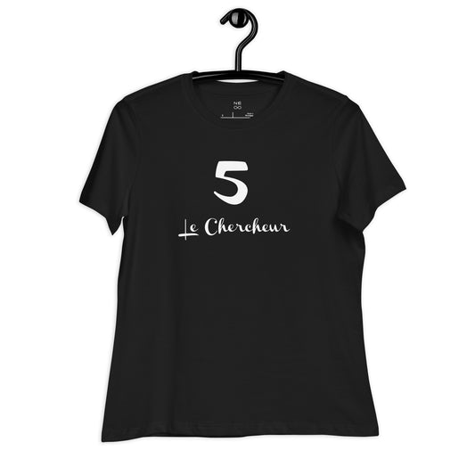 5 Chercheur T-shirt Noir Décontracté pour Femme FR