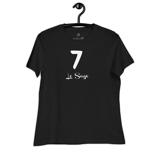 7 le Sage T-shirt Noir Décontracté pour Femme FR