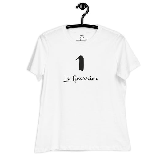 1 Guerrier T-shirt Blanc Décontracté pour Femme FR
