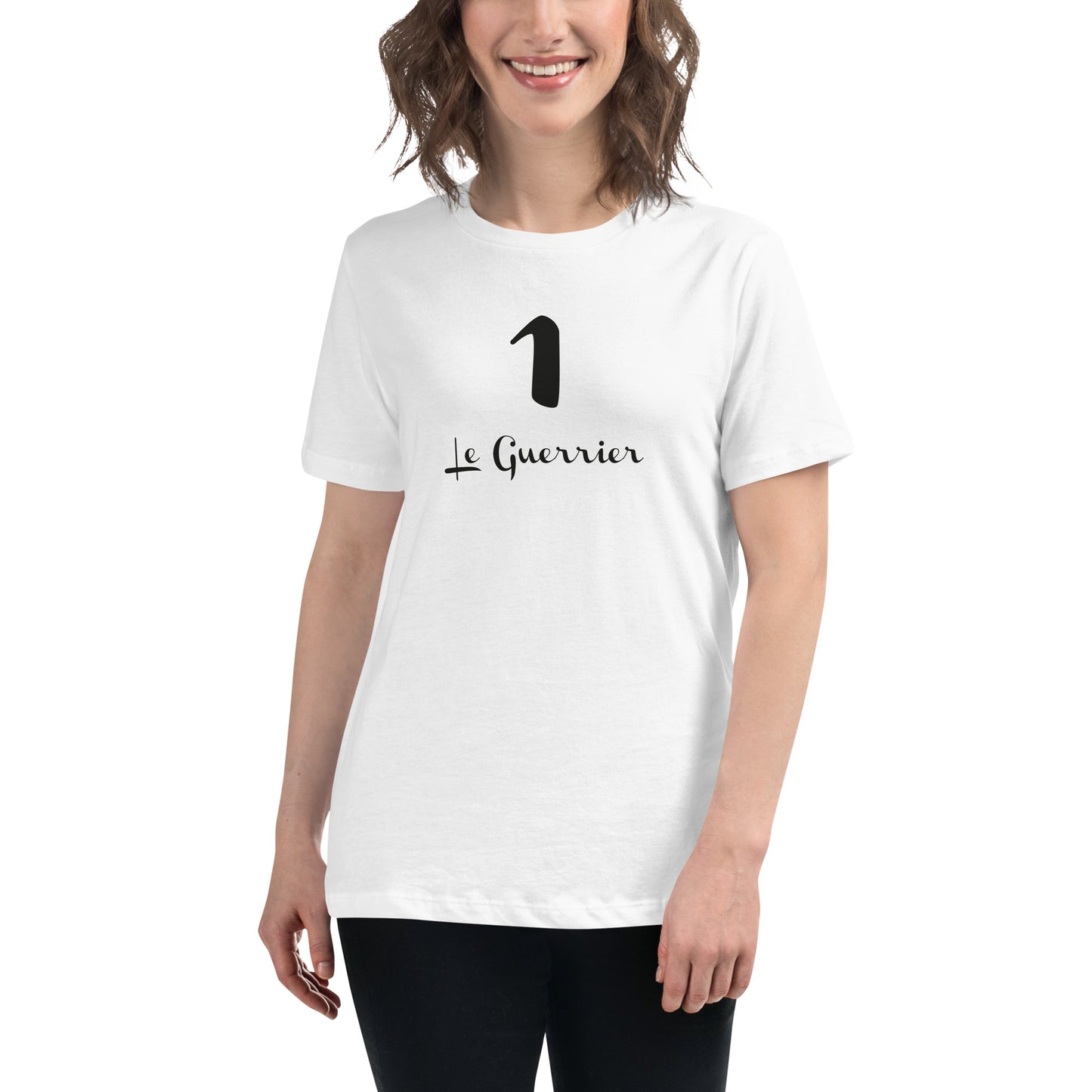 1 Guerrier T-shirt Blanc Décontracté pour Femme FR