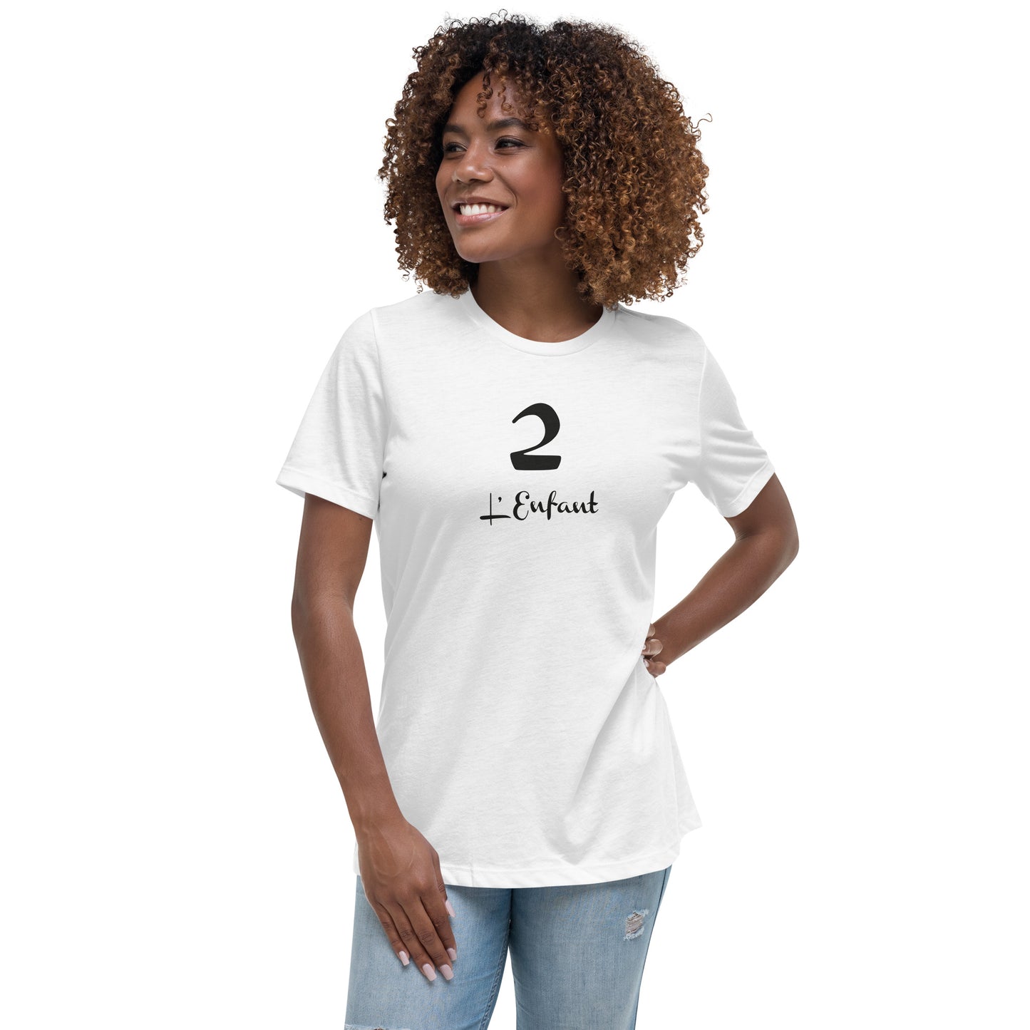 2 l'Enfant T-shirt Blanc Décontracté pour Femme FR