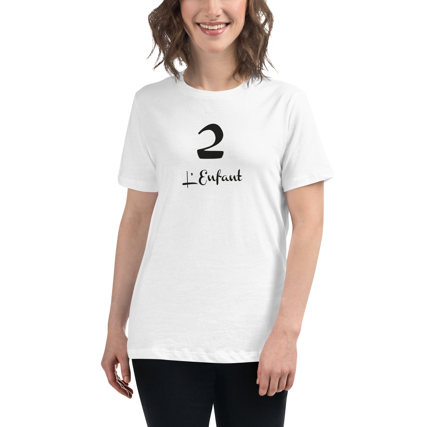 2 l'Enfant T-shirt Blanc Décontracté pour Femme FR