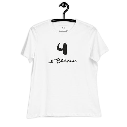 4 le Bàtisseur T-shirt Blanc Décontracté pour Femme FR