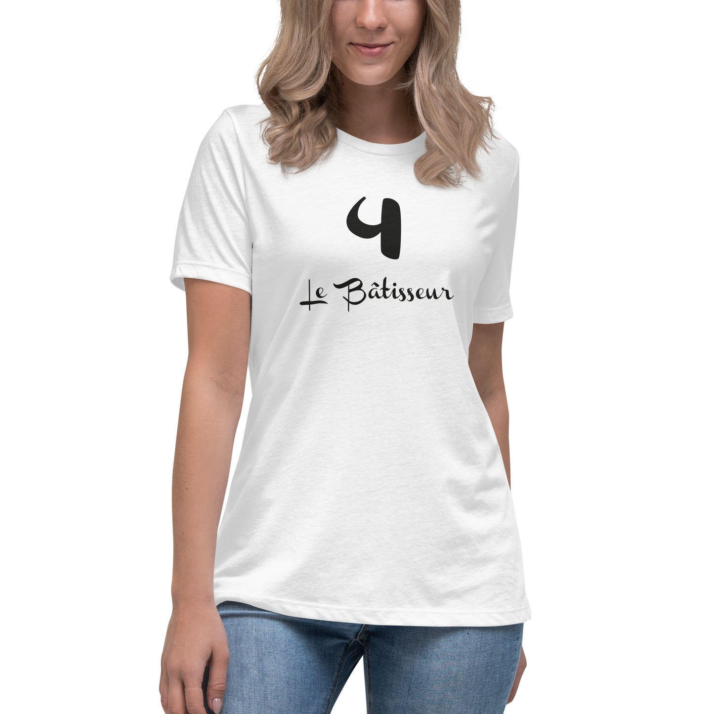 4 le Bàtisseur T-shirt Blanc Décontracté pour Femme FR