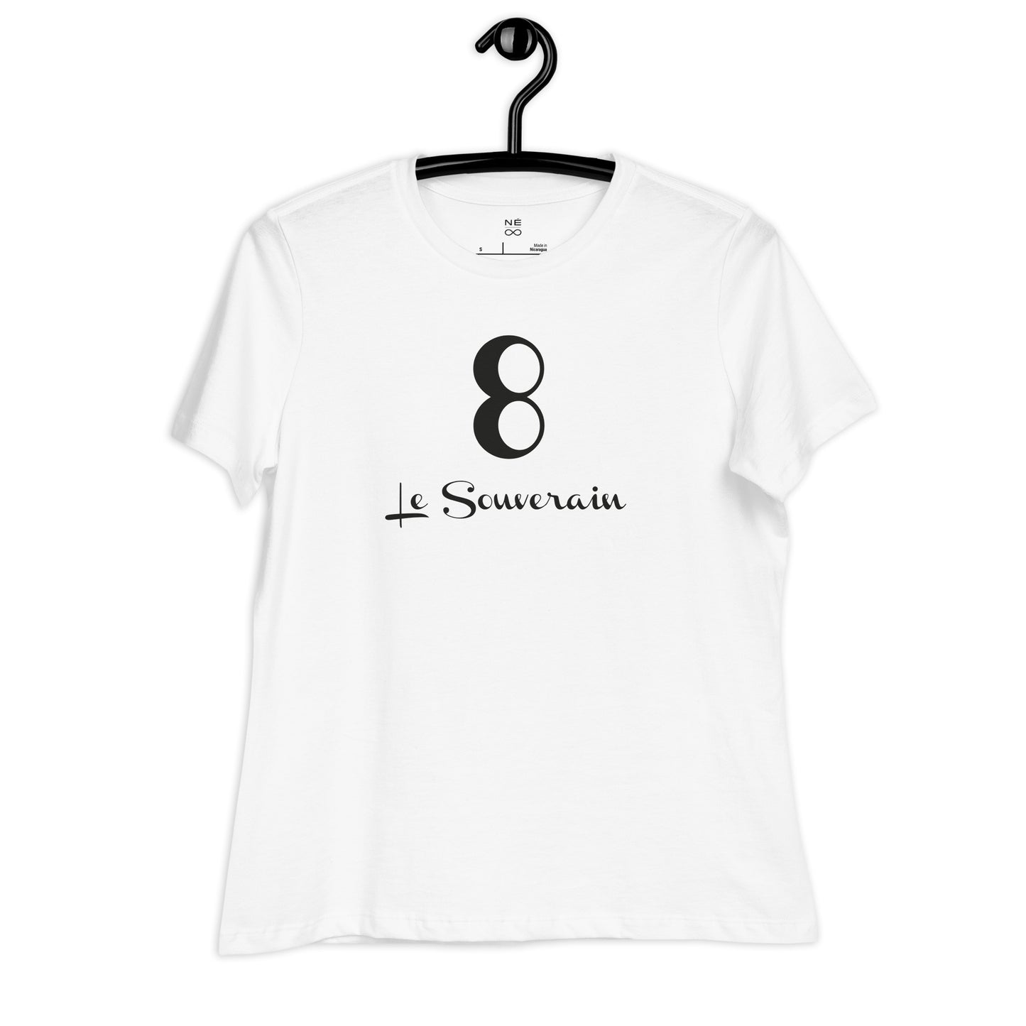 8 le Souverain T-shirt Blanc Décontracté pour Femme FR