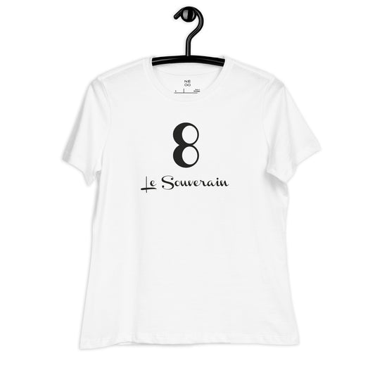 8 le Souverain T-shirt Blanc Décontracté pour Femme FR