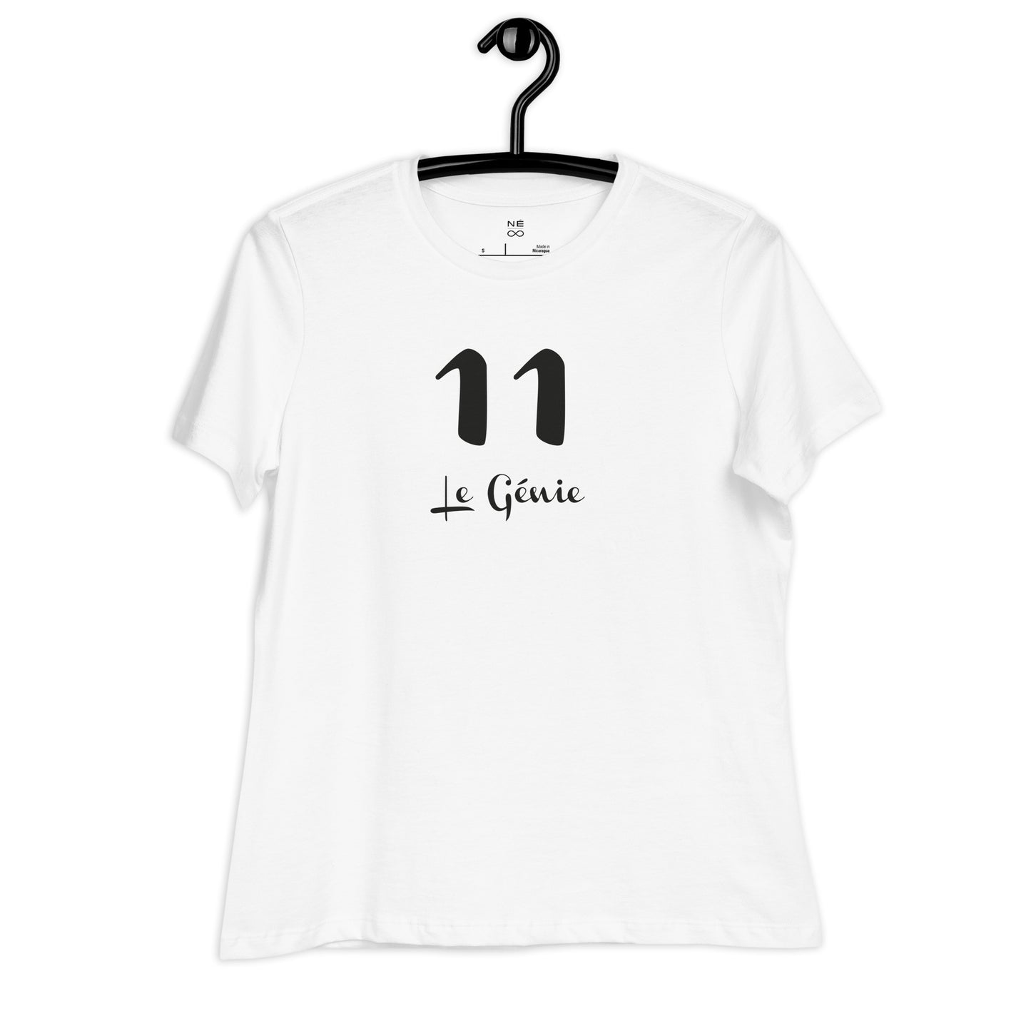 11 Génie T-shirt Blanc Décontracté pour Femme FR