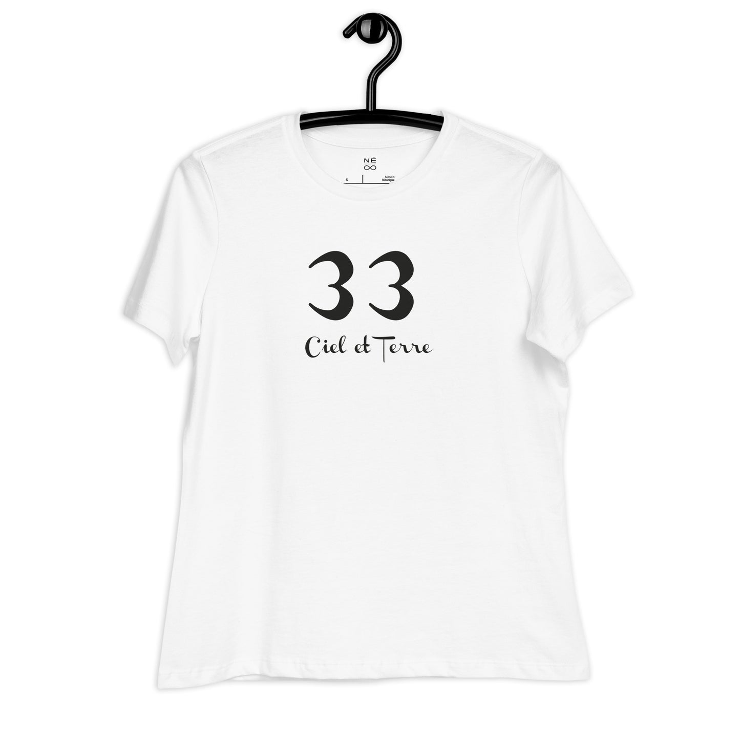 33 Ciel et Terre T-shirt Blanc Décontracté pour Femme FR