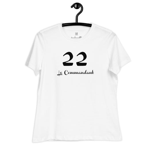 22 Commandant T-shirt Blanc Décontracté pour Femme FR