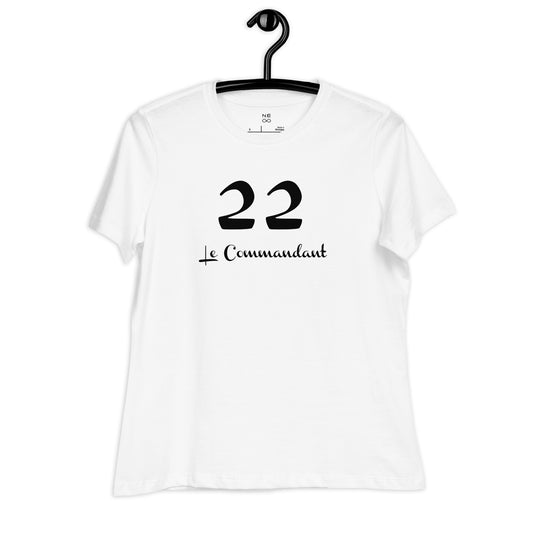 22 le Commandant T-shirt Blanc Décontracté pour Femme FR