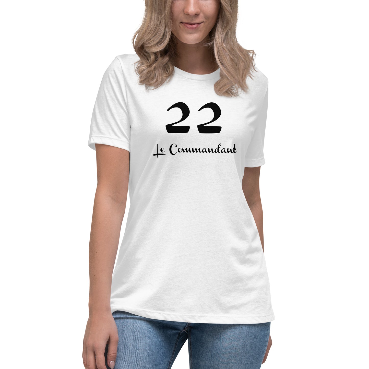 22 le Commandant T-shirt Blanc Décontracté pour Femme FR