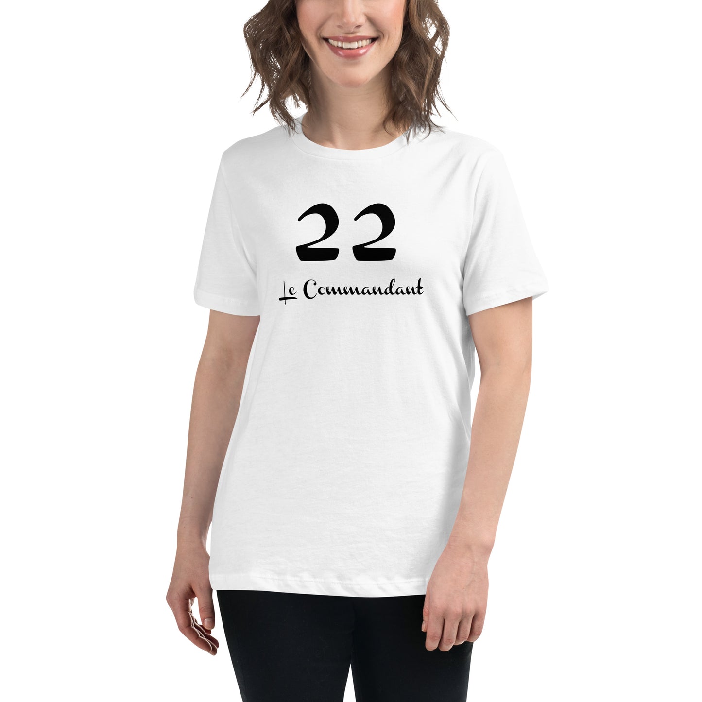 22 le Commandant T-shirt Blanc Décontracté pour Femme FR