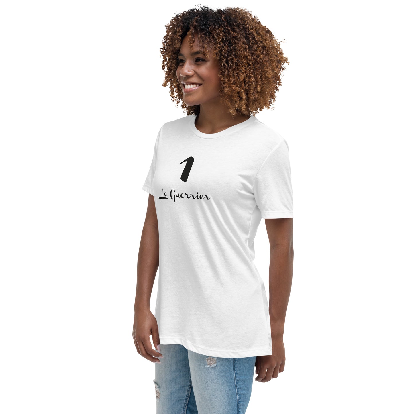 1 Guerrier T-shirt Blanc Décontracté pour Femme FR