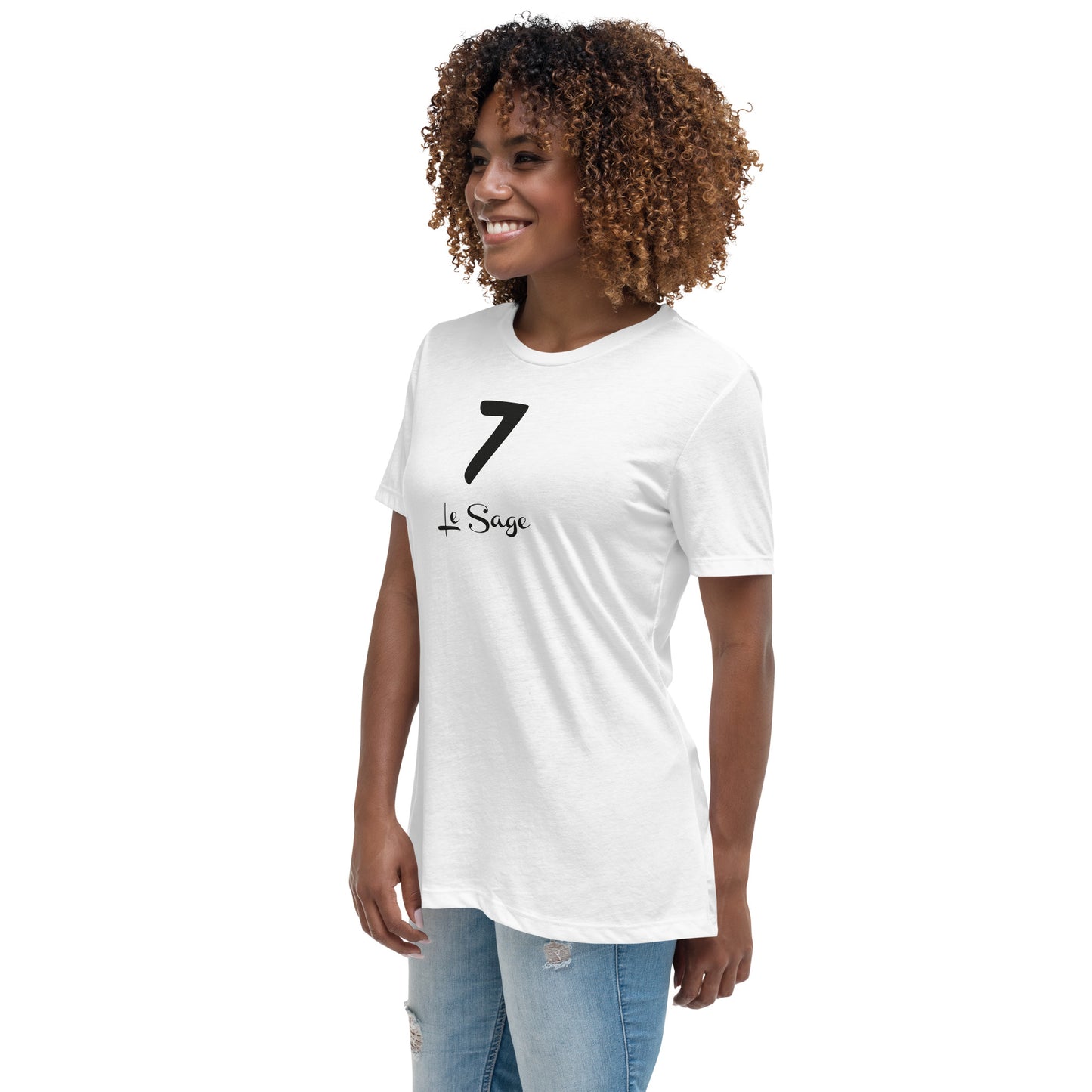 7 le Sage T-shirt Blanc Décontracté pour Femme FR