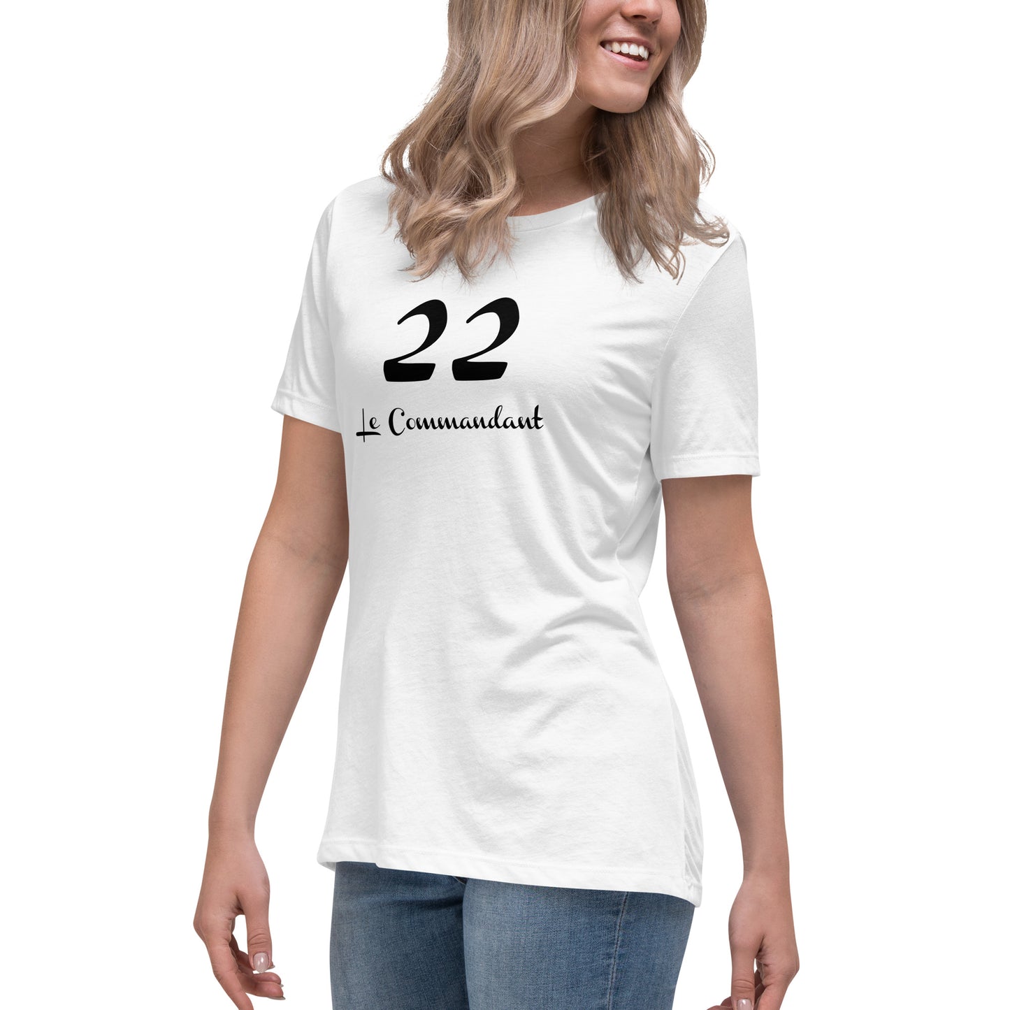 22 le Commandant T-shirt Blanc Décontracté pour Femme FR