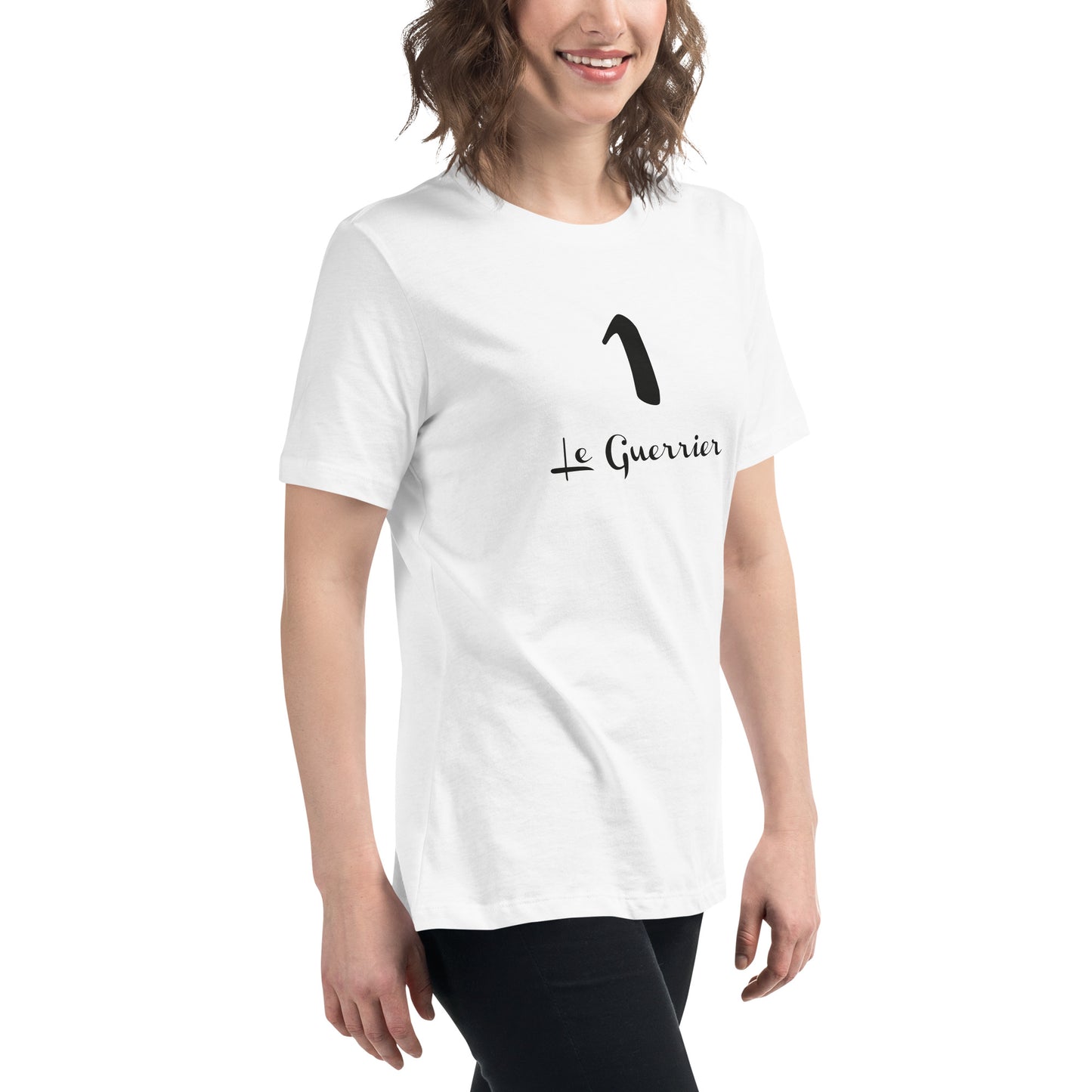 1 Guerrier T-shirt Blanc Décontracté pour Femme FR